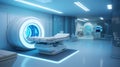 MRI - Magnetic resonance imaging scan device in Hospital. Medical Equipment and Health Care. AI generated art Royalty Free Stock Photo