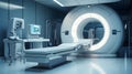 MRI - Magnetic resonance imaging scan device in Hospital. Medical Equipment and Health Care. AI generated art Royalty Free Stock Photo
