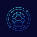 MRI scan line icon, vector
