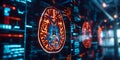 An MRI scan showing how the human brain processes deep learning. Concept MRI Scan, Brain Activity, Deep Learning, Neuroimaging,