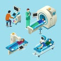 MRI scanner illustration isometric medical examination Royalty Free Stock Photo