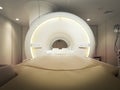 MRI Scanner or Magnetic resonance imaging scanner machine in Hospital isolated on blurred MRI Room background