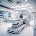 MRI Scanner or Magnetic resonance imaging scanner machine in Hospital,Technologically Advanced and Functional MediÂal Equipment,