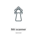 Mri scanner outline vector icon. Thin line black mri scanner icon, flat vector simple element illustration from editable general Royalty Free Stock Photo