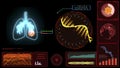 MRNA model on computer red monitor research and analysis for mRNA to protection COVID 19 mutation