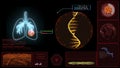 MRNA model on computer red monitor research red text analysis information