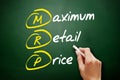 MRP - Maximum Retail Price acronym, business concept on blackboard