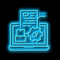 mrp process neon glow icon illustration