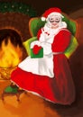 Mrs Claus for winter and new year winter holidays.Mrs Claus new year illustration