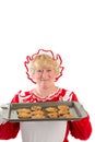 Mrs claus with tray of cookies Royalty Free Stock Photo