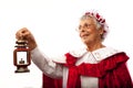 Mrs. Clause holding lantern Royalty Free Stock Photo