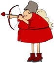 Mrs. Cupid shooting a love arrow