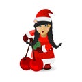 Mrs. Santa Claus with Cherry. illustration Royalty Free Stock Photo