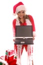 Mrs Santa Laptop Royalty Free Stock Photo