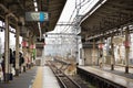 MRT Keihin-Tohoku Line JR East trains go to Ueno at Kamata Station in Tokyo, Japan