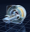 MRT magnetic resonance tomography, medically 3D illustration