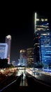 Mrt station entrance in the night at Jakarta, Indonesia