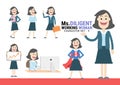 Ms.Diligent. The Working woman various Character set - 1