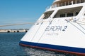 MS Europa 2 Hapag-Lloyd cruise ship. Close-up. Royalty Free Stock Photo