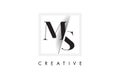 MS Serif Letter Logo Design with Creative Intersected Cut