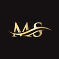 MS logo design. Initial MS letter logo design Royalty Free Stock Photo