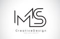 MS M S Letter Logo Design in Black Colors. Royalty Free Stock Photo