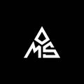 MS monogram logo with 3 pieces shape isolated on triangle