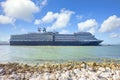 MS Nieuw Amsterdam by Holland America Line Cruise Ship In Amber Cove Royalty Free Stock Photo