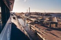 MS Silja Symphony leaving Stockholm port at sunset