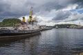 Ms sjÃÂ¸kurs arriving at the port of halden Royalty Free Stock Photo