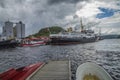 Ms sjÃÂ¸kurs has arrived at the port of halden Royalty Free Stock Photo