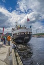 Ms sjÃÂ¸kurs has arrived at the port of halden Royalty Free Stock Photo