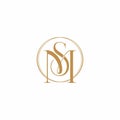 MS SM Letter Linked Luxury Premium Logo