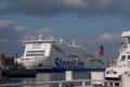 MS Stena Scandinavica, ferry boat docked in the northern German port of Kiel, ready to set sail to Gothenburg, Sweden.