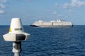 MS WESTERDAM, cruise ship owned by Holland America Line sails in the sea during the trip to Thailand with navigation aid equipment