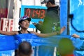 Ms. Yuko Mizuguchi won female 1st place at Vancouver marathon. Time is 02:41:28.0 Royalty Free Stock Photo