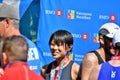 Ms. Yuko Mizuguchi won female 1st place at Vancouver maraton. Royalty Free Stock Photo