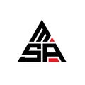 MSA triangle letter logo design with triangle shape. MSA triangle logo design monogram. MSA triangle vector logo template with red