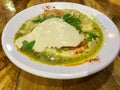 Hummus dish with tahini. Royalty Free Stock Photo