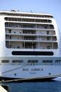 MSC Lirica alongside in the Port of Corfu Royalty Free Stock Photo
