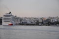 Athens, September 6th: Ferryboat docking in the Piraeus Port from Athens in Greece