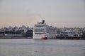 Athens, September 6th: Ferryboat docking in the Piraeus Port from Athens in Greece