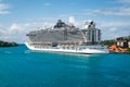MSC Seaside cruise ship in port of Castries, St Lucia. Royalty Free Stock Photo