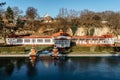 Mseno swimming centre - the town spa in Czech Republic with outdoor swimming pool.Water is drawn from rock spring.Spa buildings