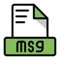 Msg file icon colorful style design. document format text file icons, Extension, type data, vector illustration Royalty Free Stock Photo