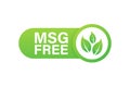 Msg free. Glutamate no added food package icon. Monosodium glutamate. Vector stock illustration