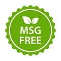 MSG FREE icon vector. Glutamate no added food package sign for your website design, logo, app, UI.illustration