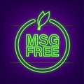 Msg free label. Vector neon logo. Vector neon icon. Royalty Free Stock Photo