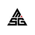 MSG triangle letter logo design with triangle shape. MSG triangle logo design monogram. MSG triangle vector logo template with red Royalty Free Stock Photo