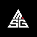 MSG triangle letter logo design with triangle shape. MSG triangle logo design monogram. MSG triangle vector logo template with red Royalty Free Stock Photo